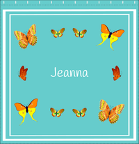 Thumbnail for Personalized Butterfly Shower Curtain VIII - Teal Background - Butterflies III - Decorate View
