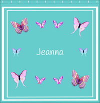 Thumbnail for Personalized Butterfly Shower Curtain VIII - Teal Background - Butterflies IV - Decorate View