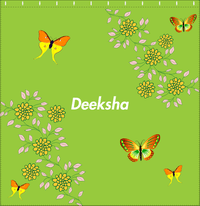 Thumbnail for Personalized Butterfly Shower Curtain IX - Green Background - Orange Butterflies I - Decorate View