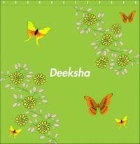 Thumbnail for Personalized Butterfly Shower Curtain IX - Green Background - Orange Butterflies II - Decorate View