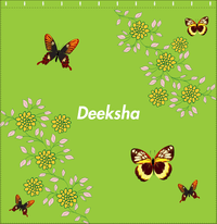 Thumbnail for Personalized Butterfly Shower Curtain IX - Green Background - Brown Butterflies - Decorate View