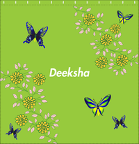 Thumbnail for Personalized Butterfly Shower Curtain IX - Green Background - Blue Butterflies I - Decorate View