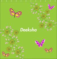 Thumbnail for Personalized Butterfly Shower Curtain IX - Green Background - Pink Butterflies I - Decorate View