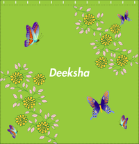 Thumbnail for Personalized Butterfly Shower Curtain IX - Green Background - Purple Butterflies II - Decorate View
