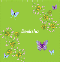 Thumbnail for Personalized Butterfly Shower Curtain IX - Green Background - Purple Butterflies III - Decorate View