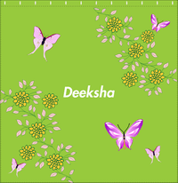 Thumbnail for Personalized Butterfly Shower Curtain IX - Green Background - Pink Butterflies II - Decorate View