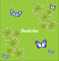 Thumbnail for Personalized Butterfly Shower Curtain IX - Green Background - Blue Butterflies II - Decorate View