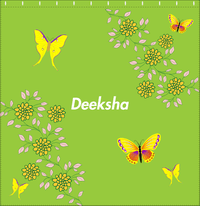 Thumbnail for Personalized Butterfly Shower Curtain IX - Green Background - Yellow Butterflies - Decorate View