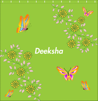 Thumbnail for Personalized Butterfly Shower Curtain IX - Green Background - Orange Butterflies IV - Decorate View