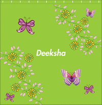 Thumbnail for Personalized Butterfly Shower Curtain IX - Green Background - Purple Butterflies VI - Decorate View