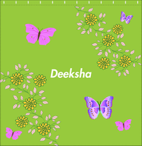 Thumbnail for Personalized Butterfly Shower Curtain IX - Green Background - Pink Butterflies III - Decorate View