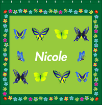 Thumbnail for Personalized Butterfly Shower Curtain X - Green Background - Butterflies III - Decorate View