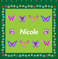 Thumbnail for Personalized Butterfly Shower Curtain X - Green Background - Butterflies IV - Decorate View