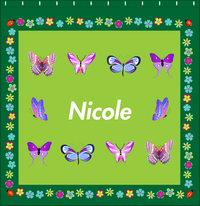 Thumbnail for Personalized Butterfly Shower Curtain X - Green Background - Butterflies VI - Decorate View