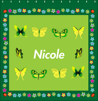 Thumbnail for Personalized Butterfly Shower Curtain X - Green Background - Butterflies VIII - Decorate View