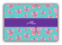 Thumbnail for Personalized Butterflies Canvas Wrap & Photo Print I - Teal Background - Pink Butterflies I - Front View
