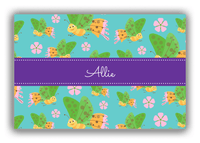 Thumbnail for Personalized Butterflies Canvas Wrap & Photo Print I - Teal Background - Green Butterflies I - Front View