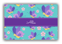 Thumbnail for Personalized Butterflies Canvas Wrap & Photo Print I - Teal Background - Purple Butterflies I - Front View