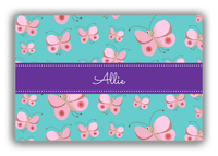 Thumbnail for Personalized Butterflies Canvas Wrap & Photo Print I - Teal Background - Pink Butterflies II - Front View