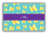 Thumbnail for Personalized Butterflies Canvas Wrap & Photo Print I - Teal Background - Yellow Butterflies I - Front View