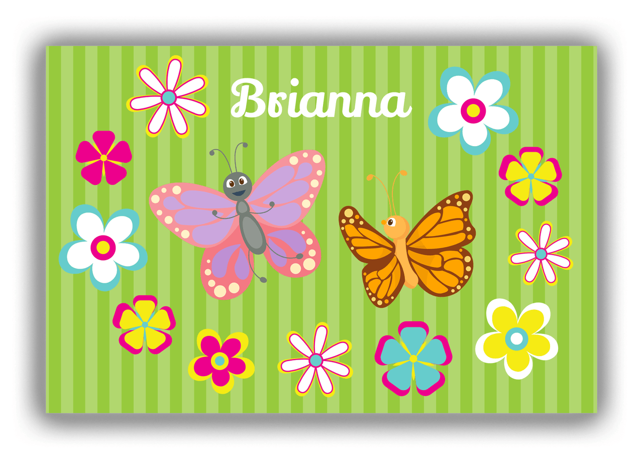 Personalized Butterflies Canvas Wrap & Photo Print II - Green Background - Butterflies I - Front View