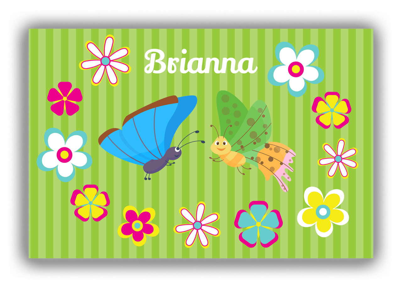 Personalized Butterflies Canvas Wrap & Photo Print II - Green Background - Butterflies II - Front View