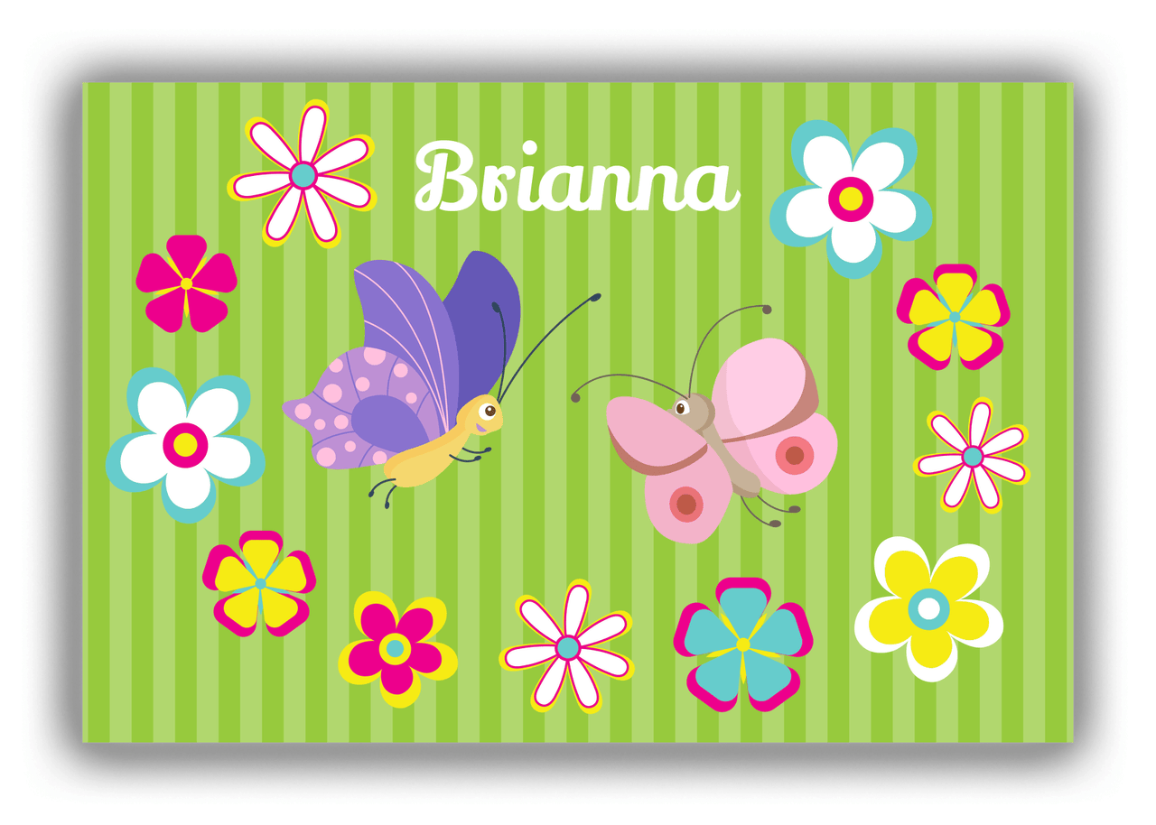 Personalized Butterflies Canvas Wrap & Photo Print II - Green Background - Butterflies IV - Front View