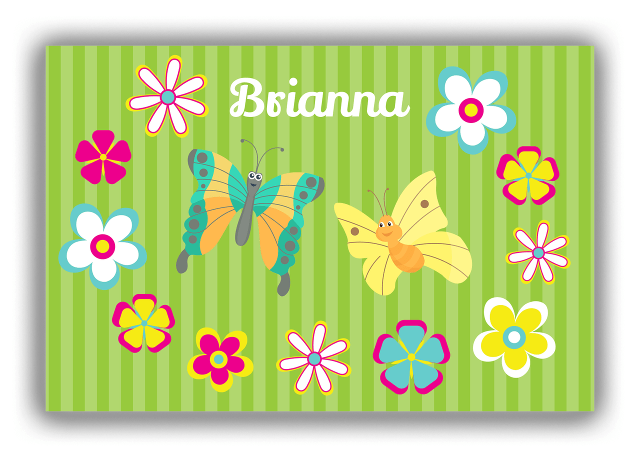 Personalized Butterflies Canvas Wrap & Photo Print II - Green Background - Butterflies VI - Front View