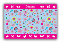 Thumbnail for Personalized Butterflies Canvas Wrap & Photo Print IV - Blue Background - Pink Butterflies I - Front View