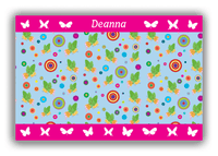 Thumbnail for Personalized Butterflies Canvas Wrap & Photo Print IV - Blue Background - Green Butterflies I - Front View