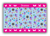 Thumbnail for Personalized Butterflies Canvas Wrap & Photo Print IV - Blue Background - Purple Butterflies I - Front View