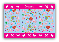 Thumbnail for Personalized Butterflies Canvas Wrap & Photo Print IV - Blue Background - Pink Butterflies II - Front View