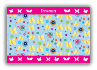 Thumbnail for Personalized Butterflies Canvas Wrap & Photo Print IV - Blue Background - Yellow Butterflies I - Front View