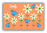 Thumbnail for Personalized Butterflies Canvas Wrap & Photo Print V - Orange Background - Blue Butterflies I - Front View