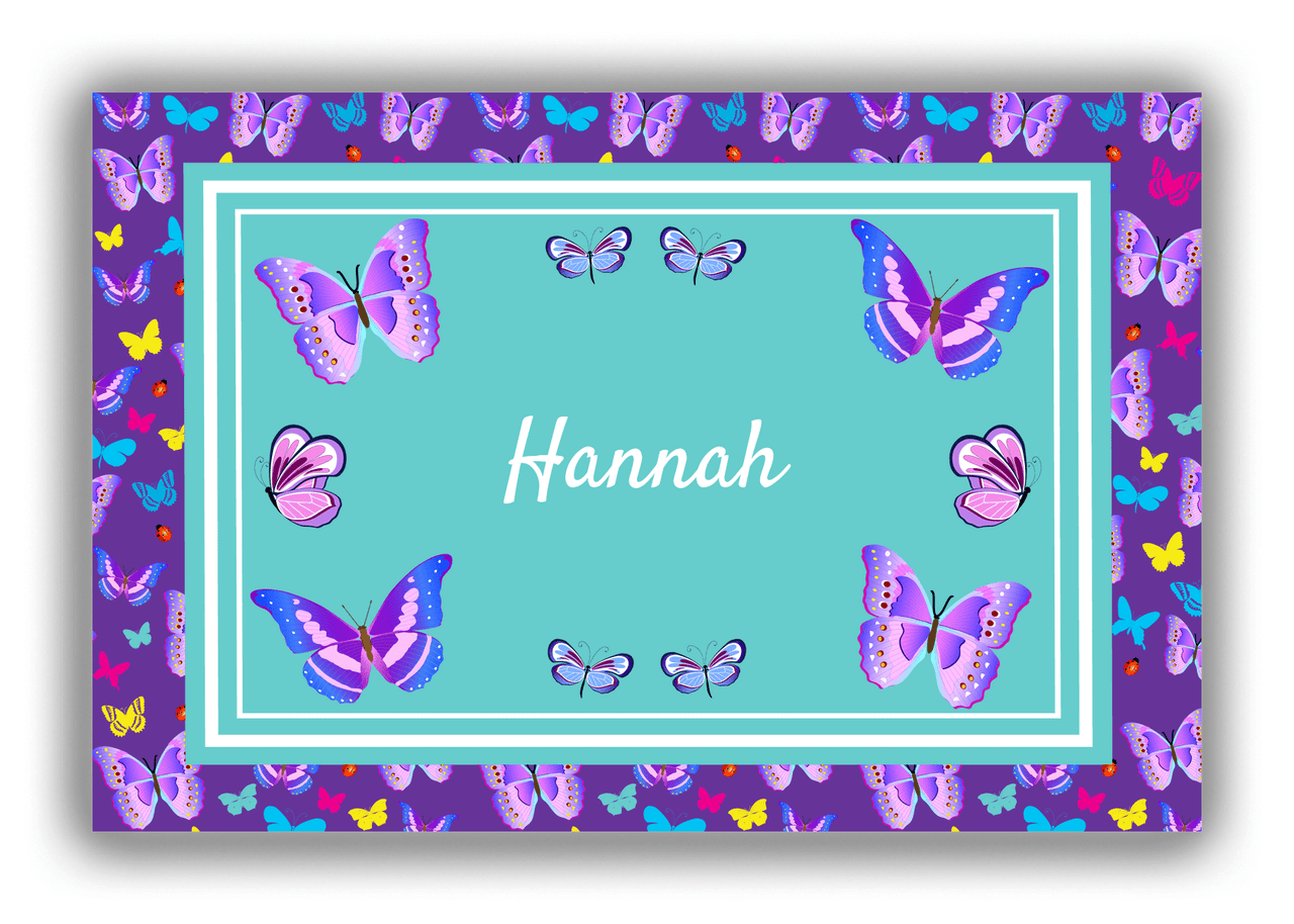 Personalized Butterflies Canvas Wrap & Photo Print VIII - Purple Background - Butterflies I - Front View