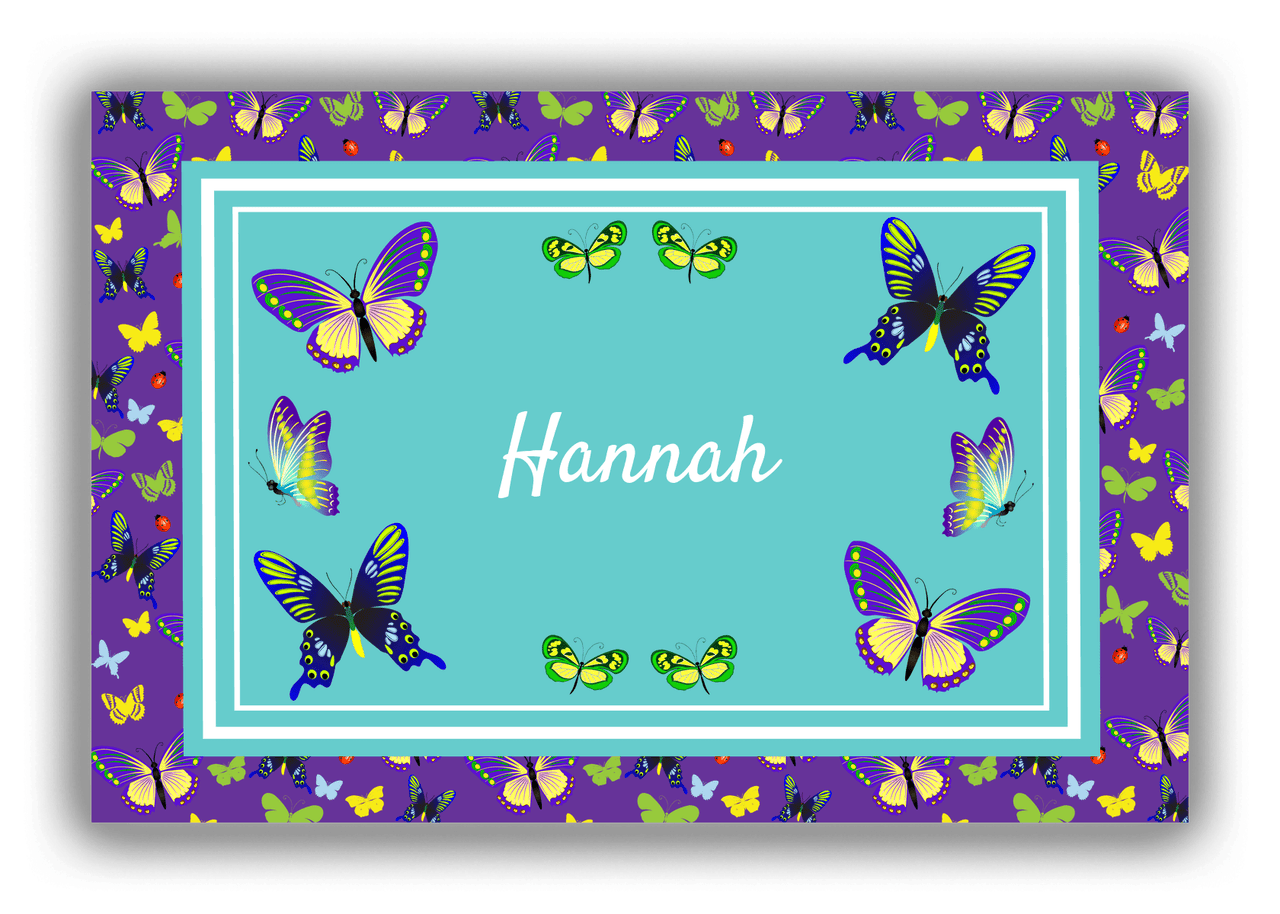 Personalized Butterflies Canvas Wrap & Photo Print VIII - Purple Background - Butterflies II - Front View