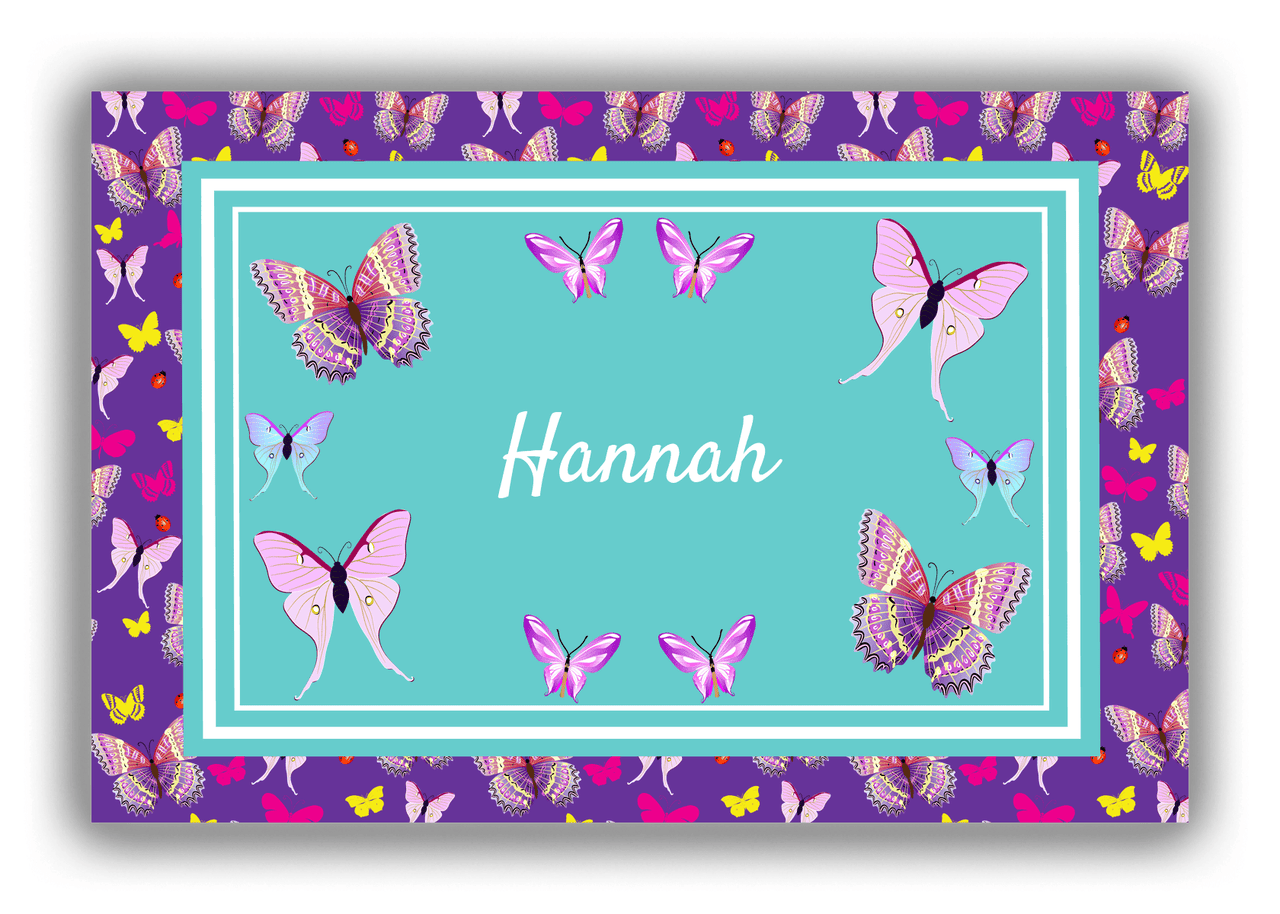 Personalized Butterflies Canvas Wrap & Photo Print VIII - Purple Background - Butterflies IV - Front View
