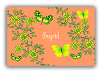 Thumbnail for Personalized Butterflies Canvas Wrap & Photo Print IX - Orange Background - Green Butterflies I - Front View