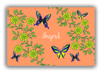 Thumbnail for Personalized Butterflies Canvas Wrap & Photo Print IX - Orange Background - Blue Butterflies I - Front View