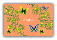 Thumbnail for Personalized Butterflies Canvas Wrap & Photo Print IX - Orange Background - Green Butterflies II - Front View
