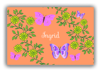 Thumbnail for Personalized Butterflies Canvas Wrap & Photo Print IX - Orange Background - Purple Butterflies VII - Front View
