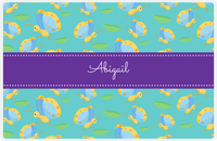Thumbnail for Personalized Butterfly Placemat I - Teal Background - Blue Butterflies II -  View