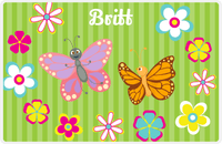 Thumbnail for Personalized Butterfly Placemat II - Lime Background - Butterflies I -  View