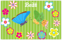 Thumbnail for Personalized Butterfly Placemat II - Lime Background - Butterflies II -  View