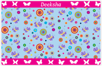 Thumbnail for Personalized Butterfly Placemat IV - Blue Background - Purple Butterflies II -  View
