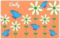 Thumbnail for Personalized Butterfly Placemat V - Orange Background - Blue Butterflies I -  View