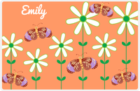 Thumbnail for Personalized Butterfly Placemat V - Orange Background - Brown Butterflies -  View