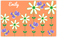 Thumbnail for Personalized Butterfly Placemat V - Orange Background - Purple Butterflies II -  View