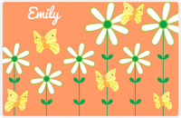 Thumbnail for Personalized Butterfly Placemat V - Orange Background - Yellow Butterflies I -  View