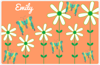 Thumbnail for Personalized Butterfly Placemat V - Orange Background - Green Butterflies II -  View